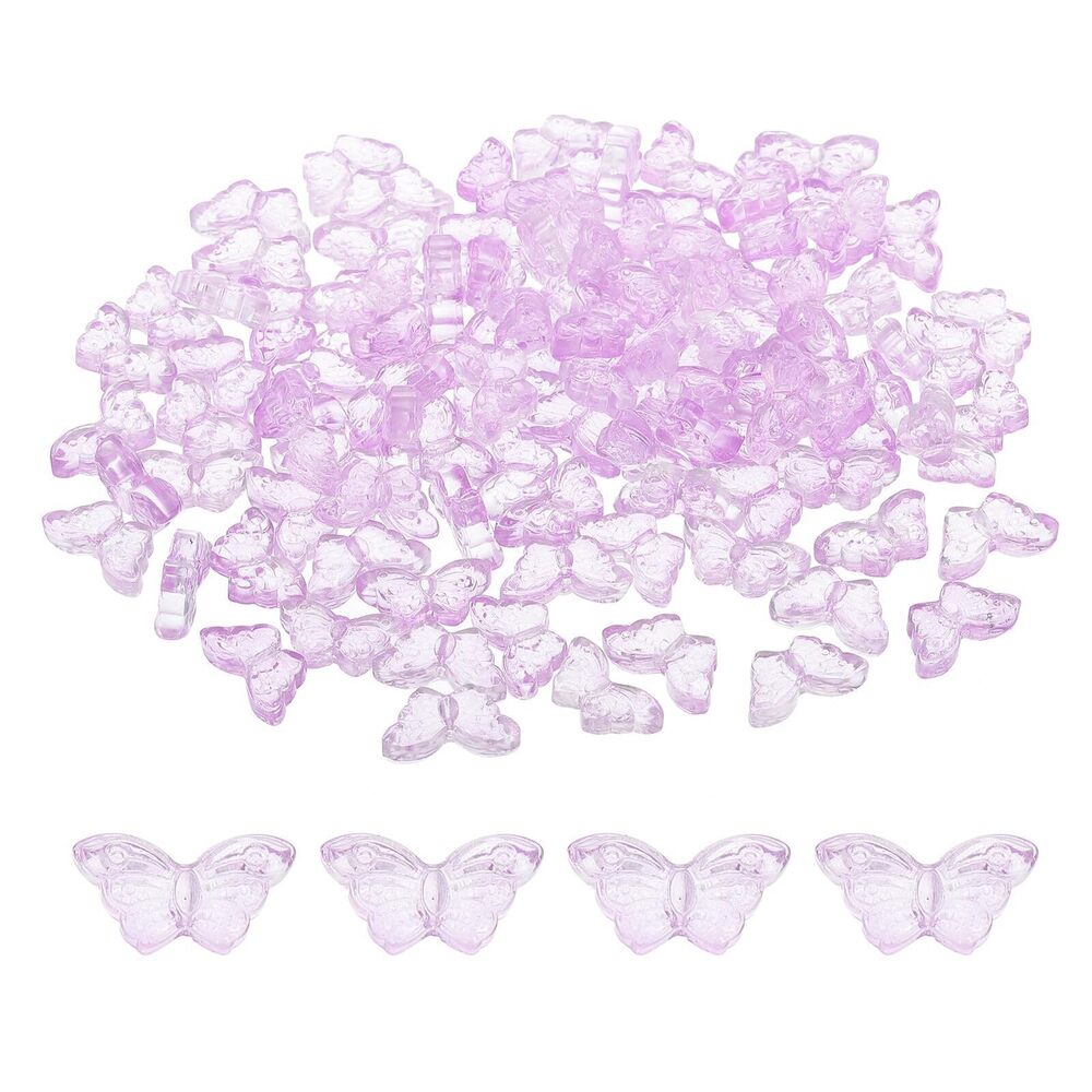 8402 Butterfly Beads, 100Pcs Crystal Butterfly Beads Translucent Czech